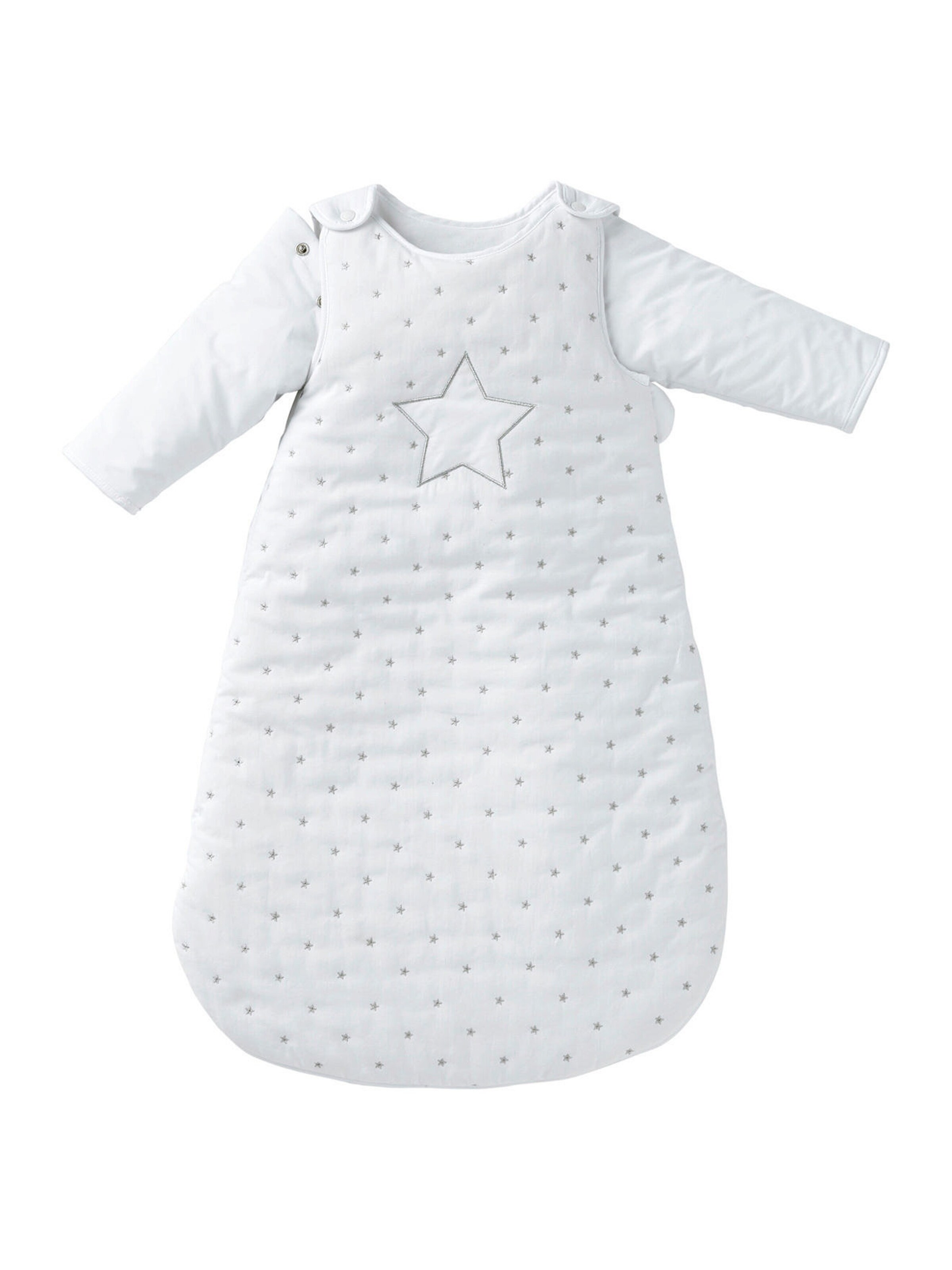 Vertbaudet Baby Winterschlafsack STERNENREGEN, Ärmel abnehmbar weiß