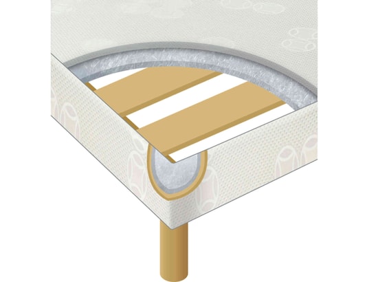 SOMEO - Sommier 120 x 190 Sommier déco tapissier recouvert 13cm gris 120 x 190