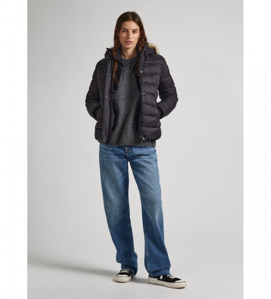 Jaqueta curta preta Pepe Jeans May