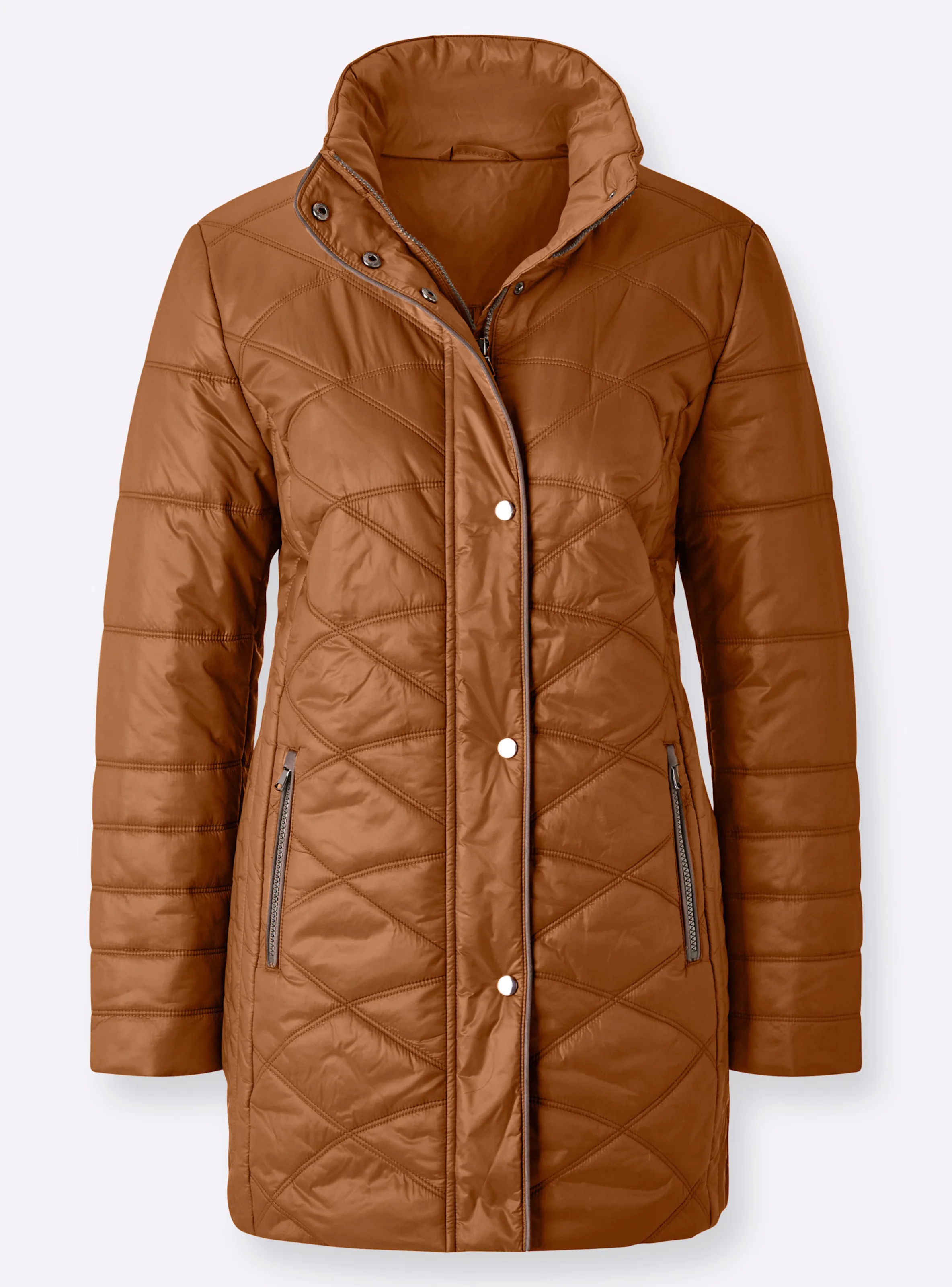 Steppjacke in cognac