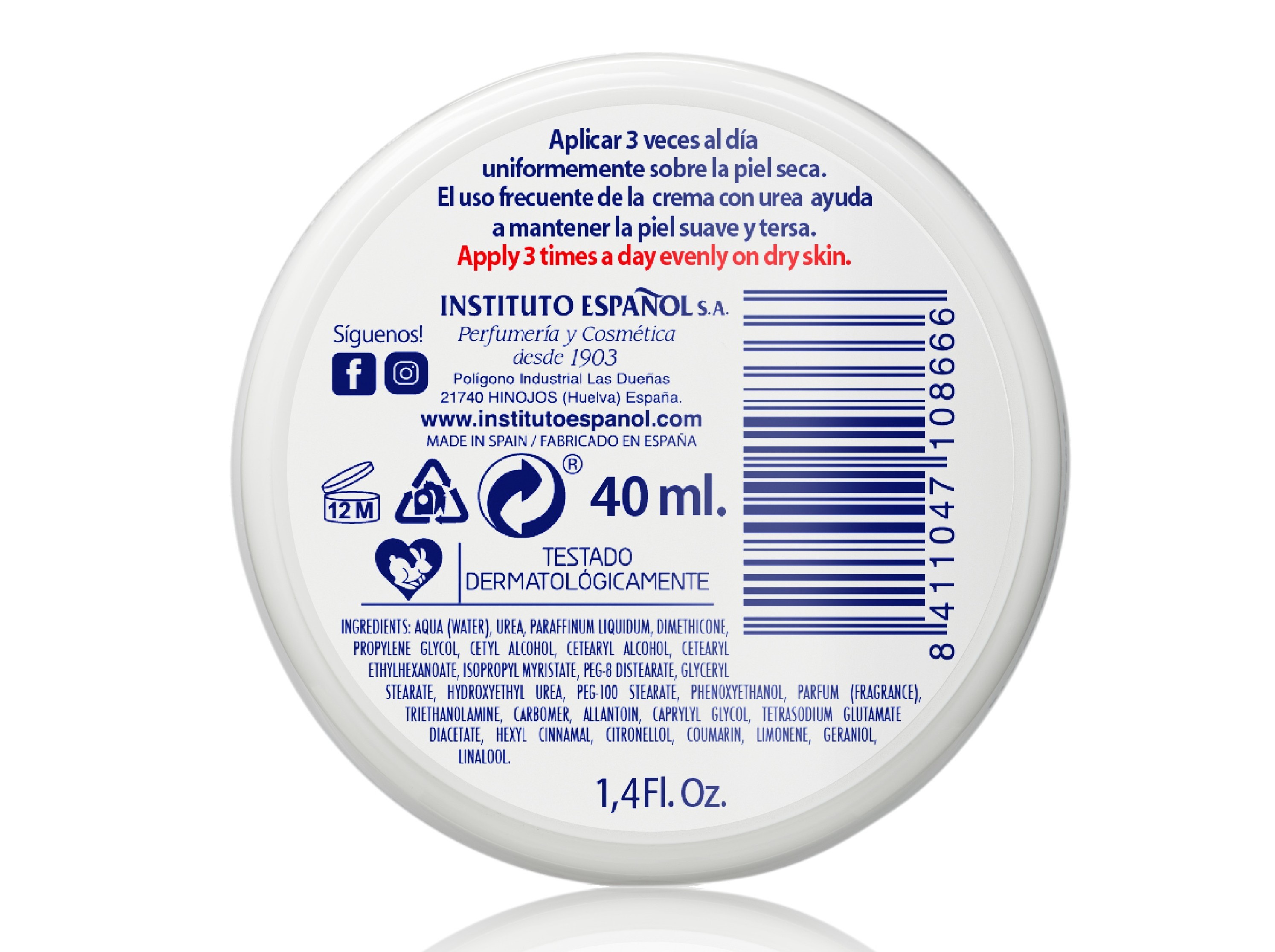 CREME CORPO INSTITUTO ESPAÑOL UREA 40 ML