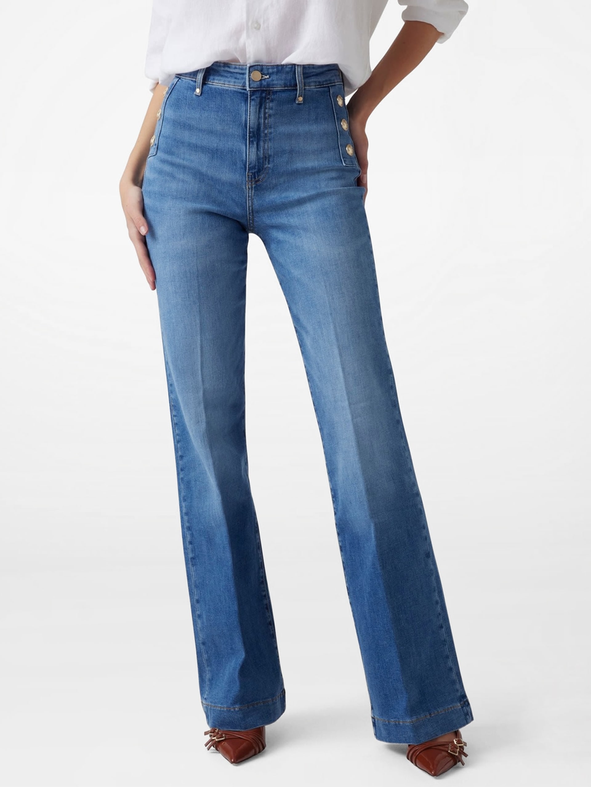 Calça jeans boca de sino Eco Faye Sailor
