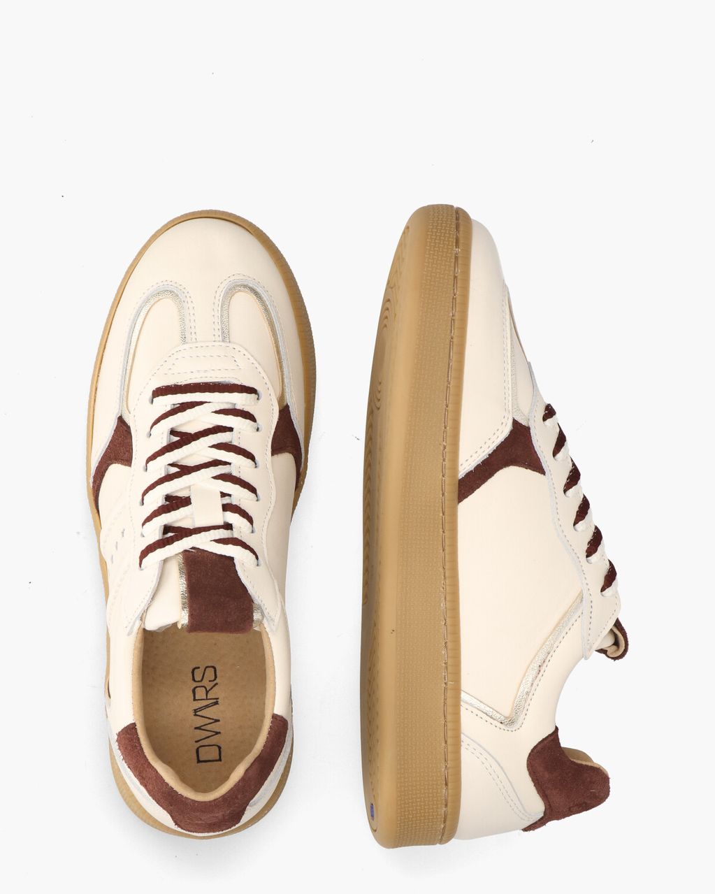 DWRS Label Mirabel Off-White/Bordeauxrood Damessneakers