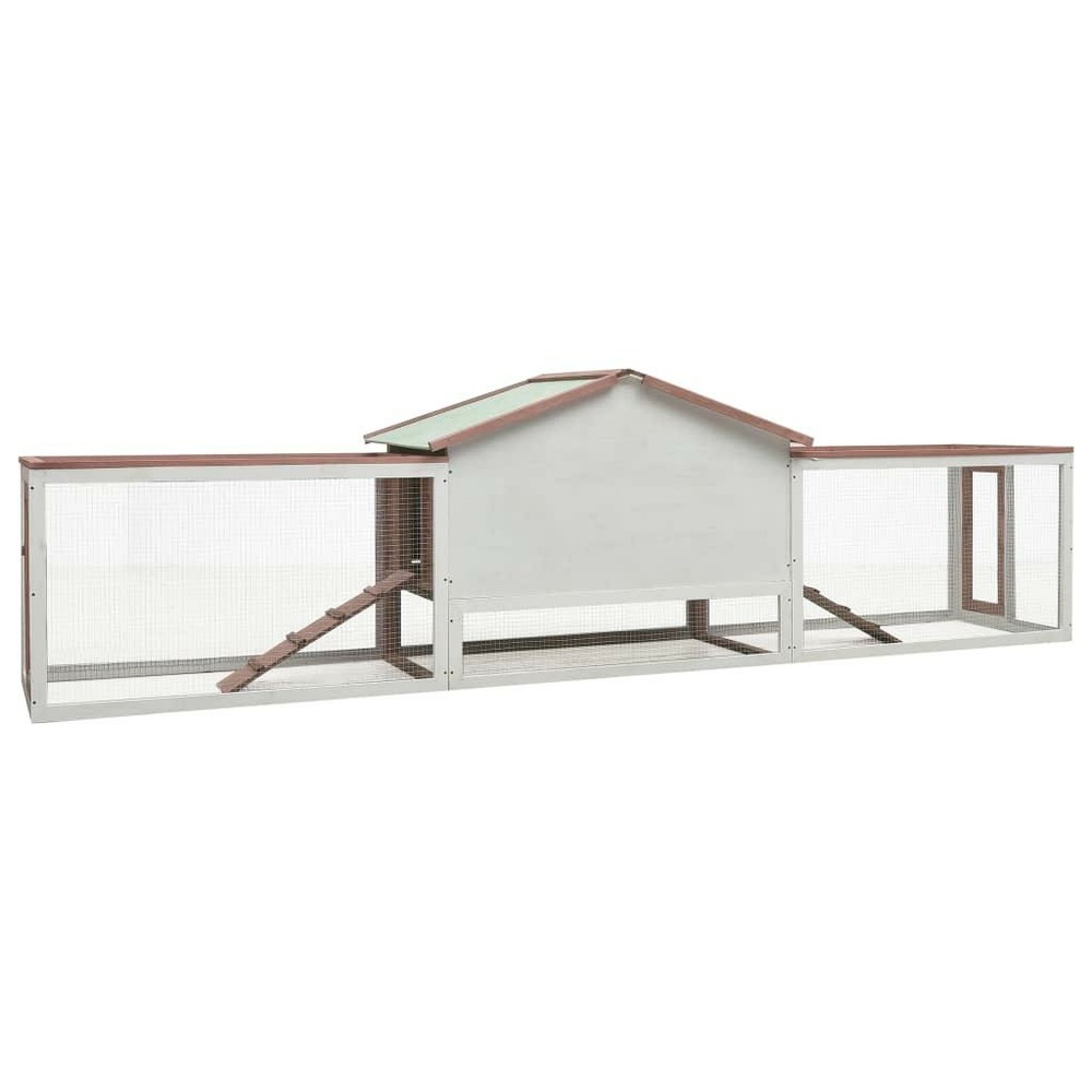 Clapier cage moka 303 x 60 x 86 cm pin massif et sapin