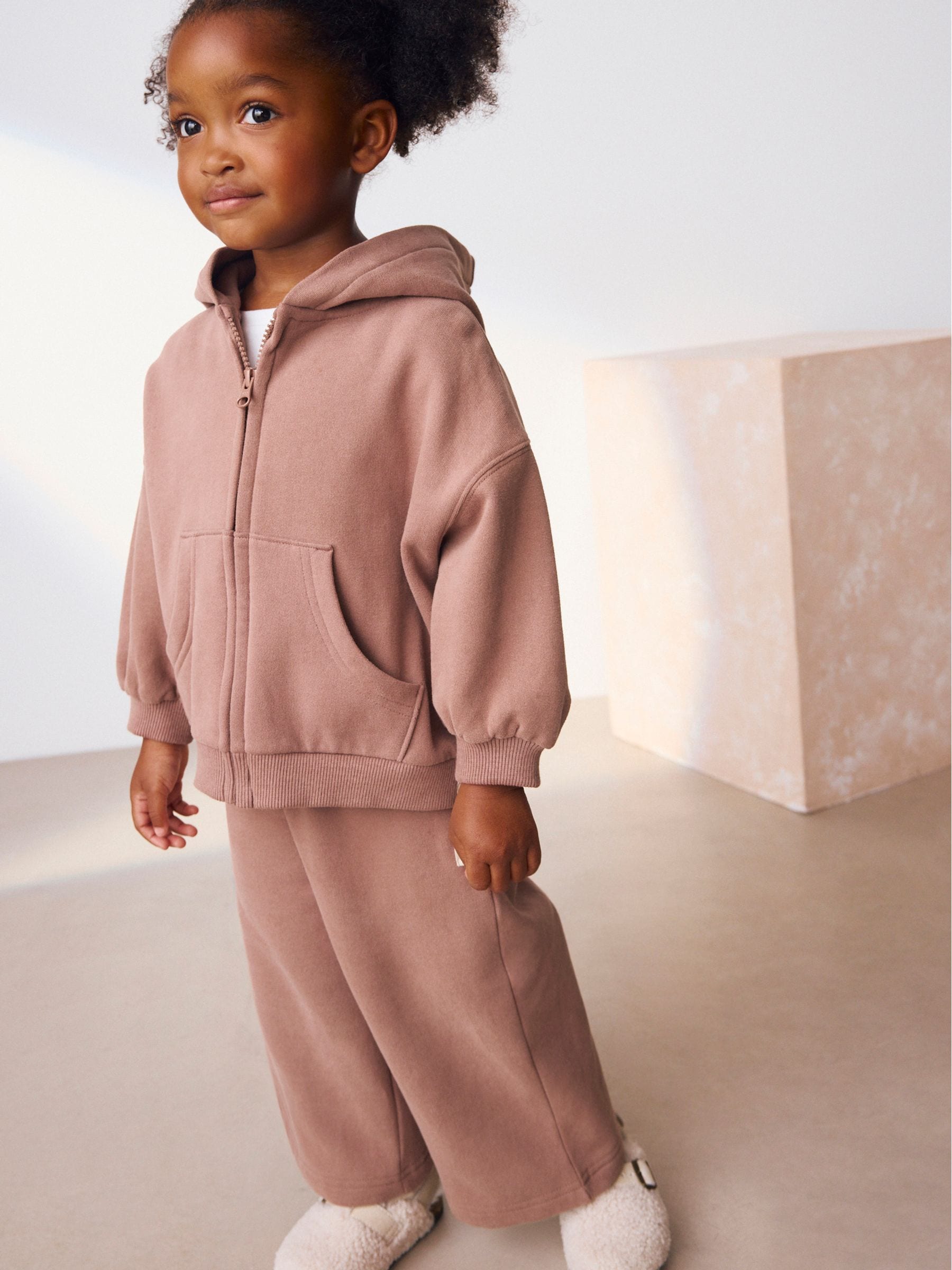 Mokkabruin - Hoodie met ritssluiting (3 mnd-7 jr)
