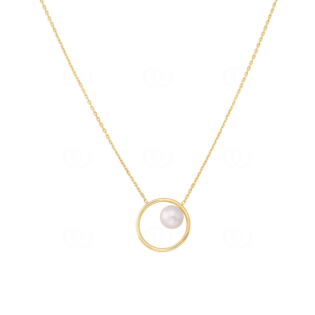 Collier 750/18 K Gelbgold mit Süsswasserzuchtperle Ø 6mm