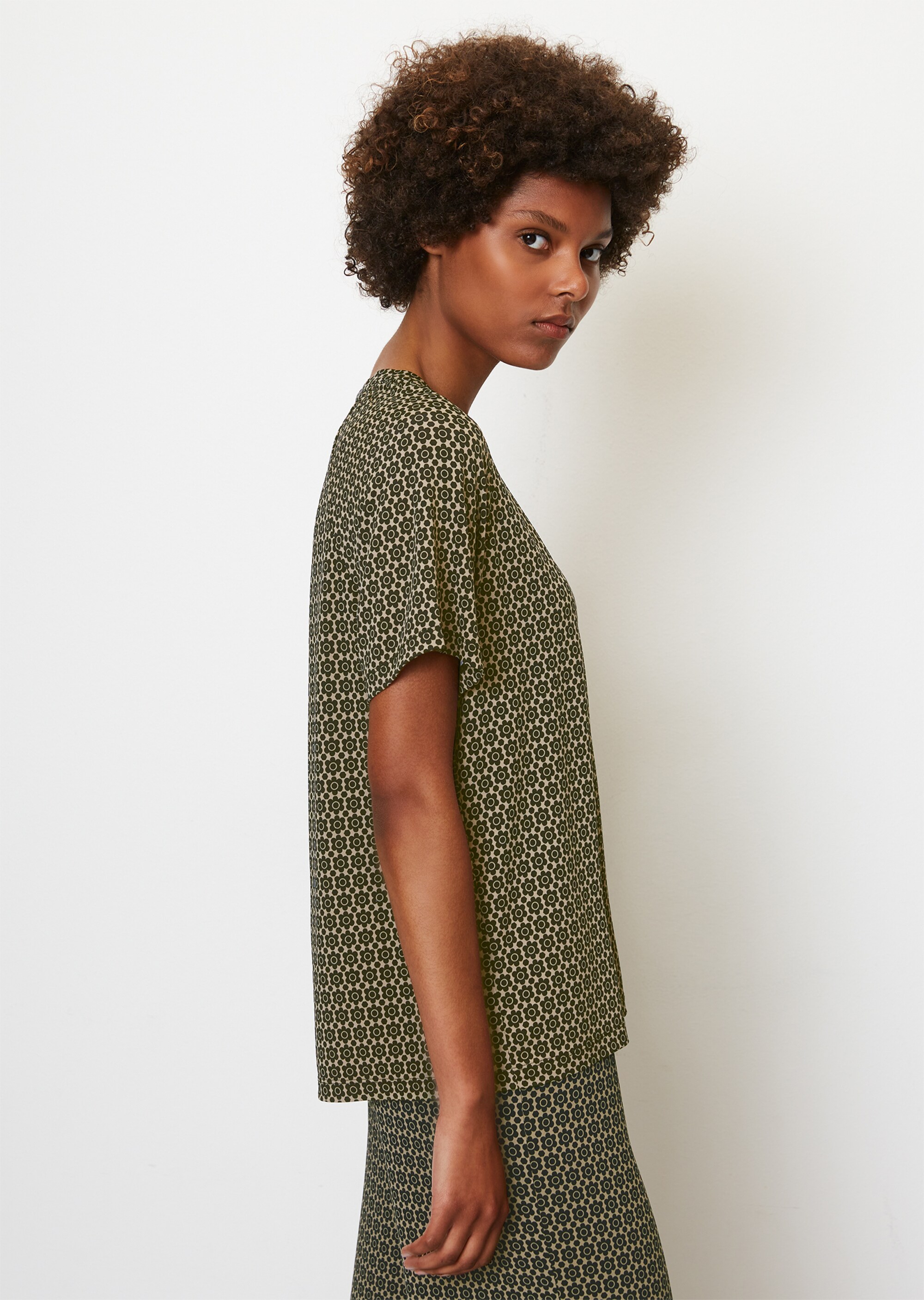 Jersey-Blusen-Shirtmit Allover-Print
