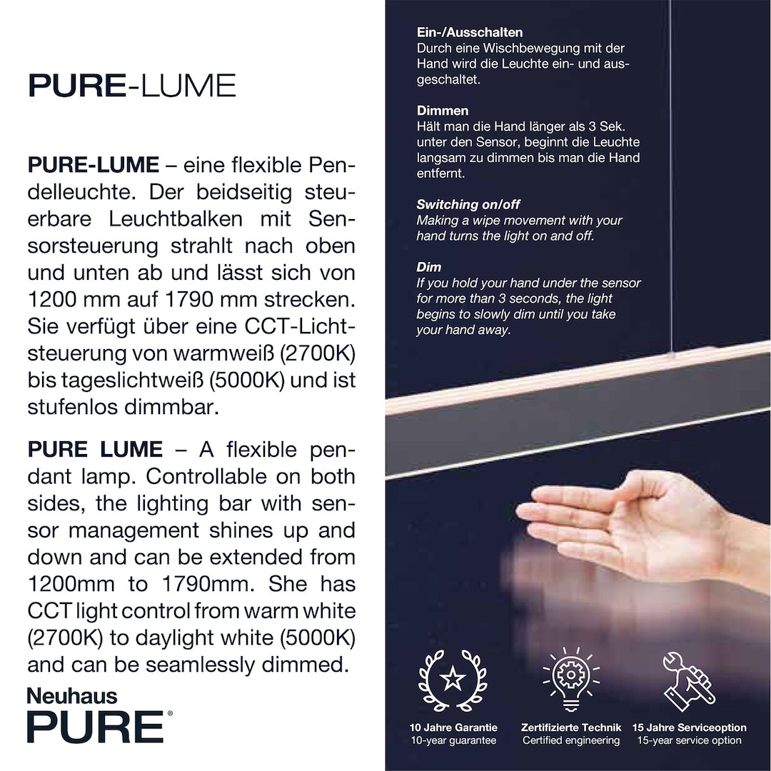 Paul Neuhaus LED Balkenpendel PURE-LUME anthrazit