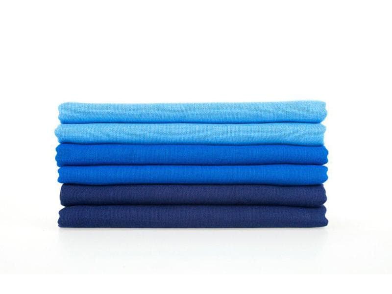 MAKIAN Mulltuch 6-er Set 80 x 80 cm Blau uni Mulltücher 80 x 80 cm Blau