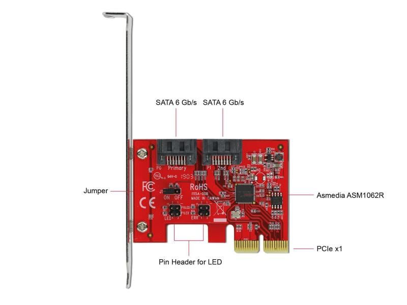 Delock RAID-Controller 2 Port SATA RAID1 Delock 2 Port SATA PCI Express Karte mit RAID 1