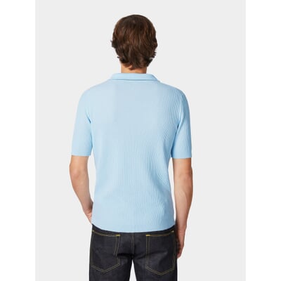 Herren-Strickpolo, Hellblau