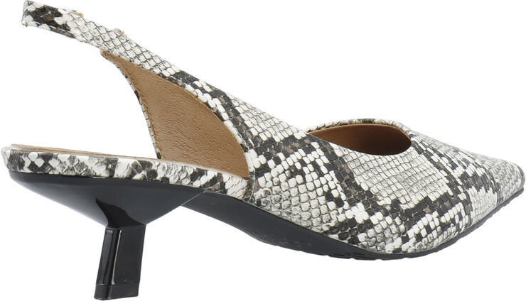 Bianco BIAKRISTIN Kitten Heel Slingback Faux Snake White