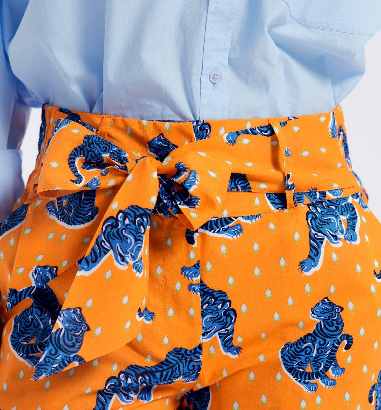 Short en toile motif DIMB - Imprimé orange
