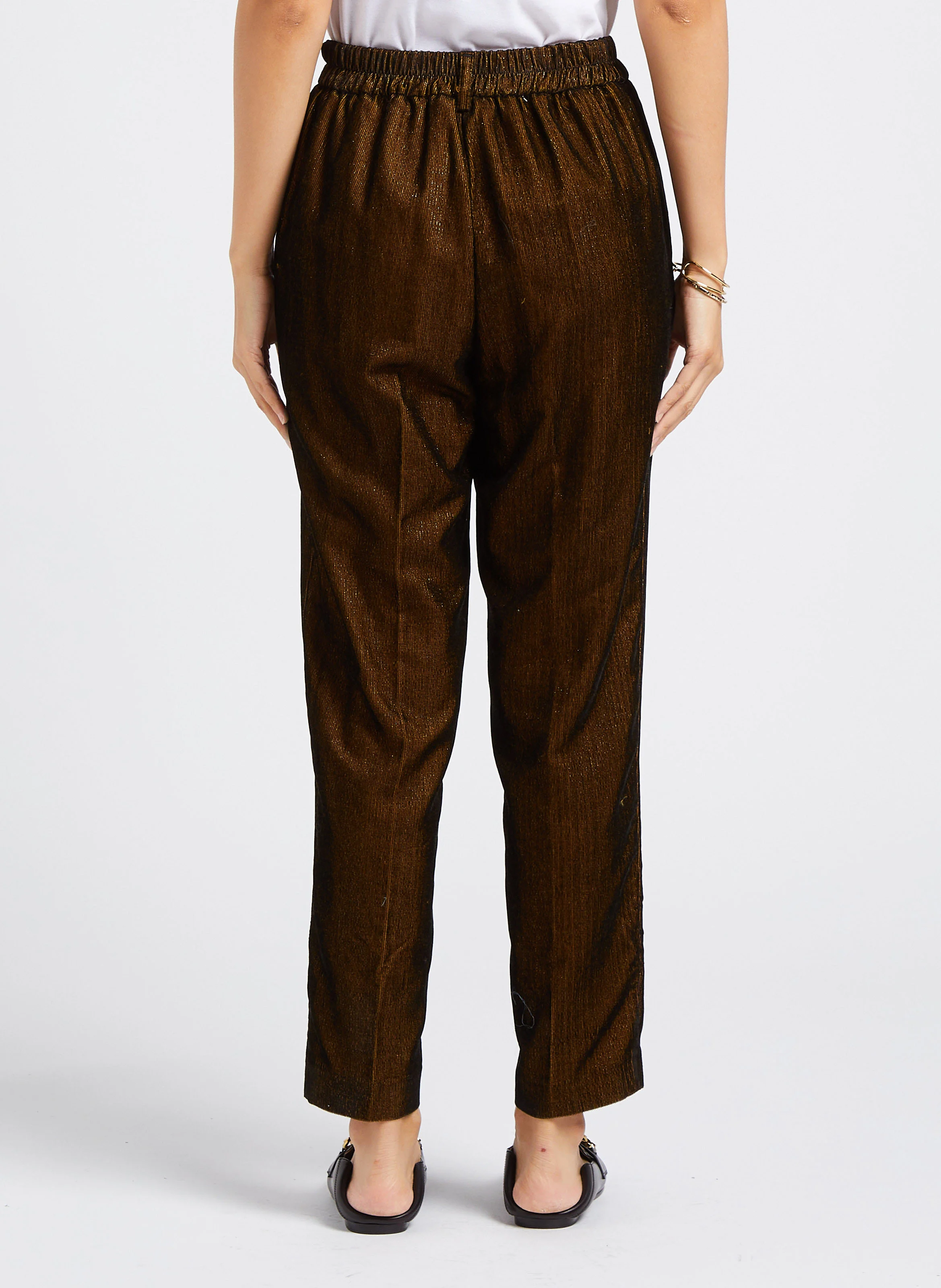 VISCHIO - Pantalon droit irisé en velours côtelé | Marron