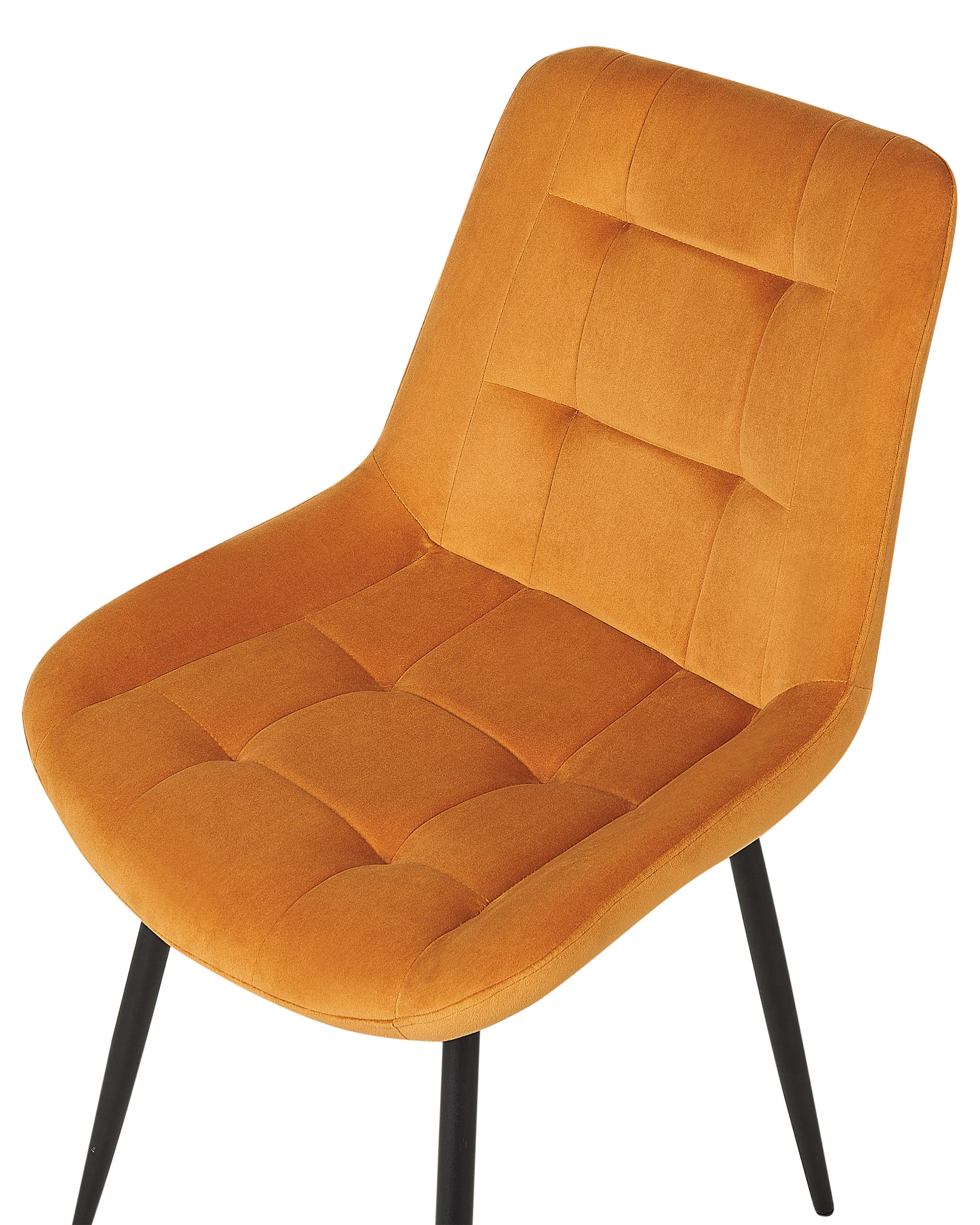 Set van 2 eetkamerstoelen MELROSE Fluweel Oranje
