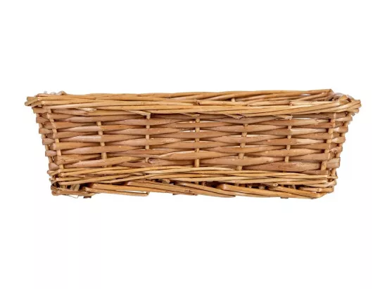 Panier rectangulaire en osier marron 26x18,5x8h cm
