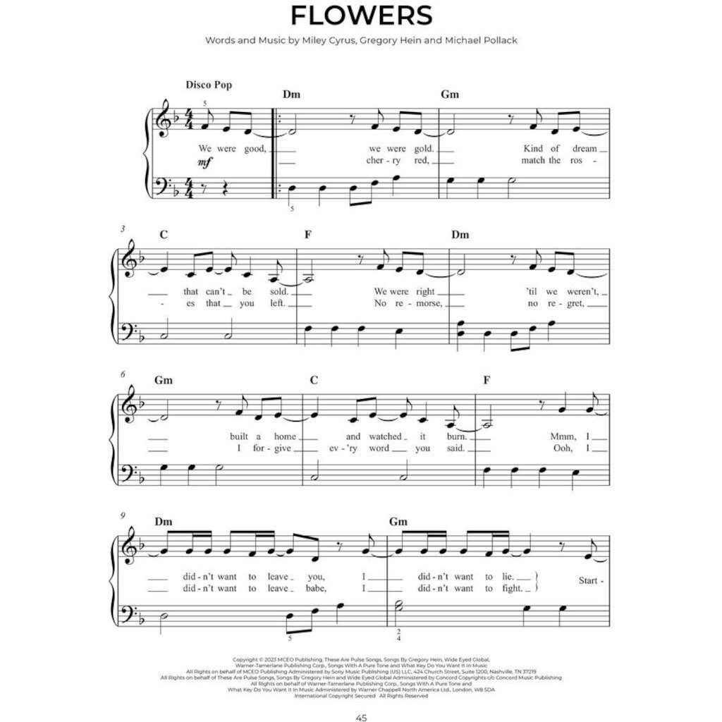 Hal Leonard Chart Hits of 2022-2023 (Easy Piano)