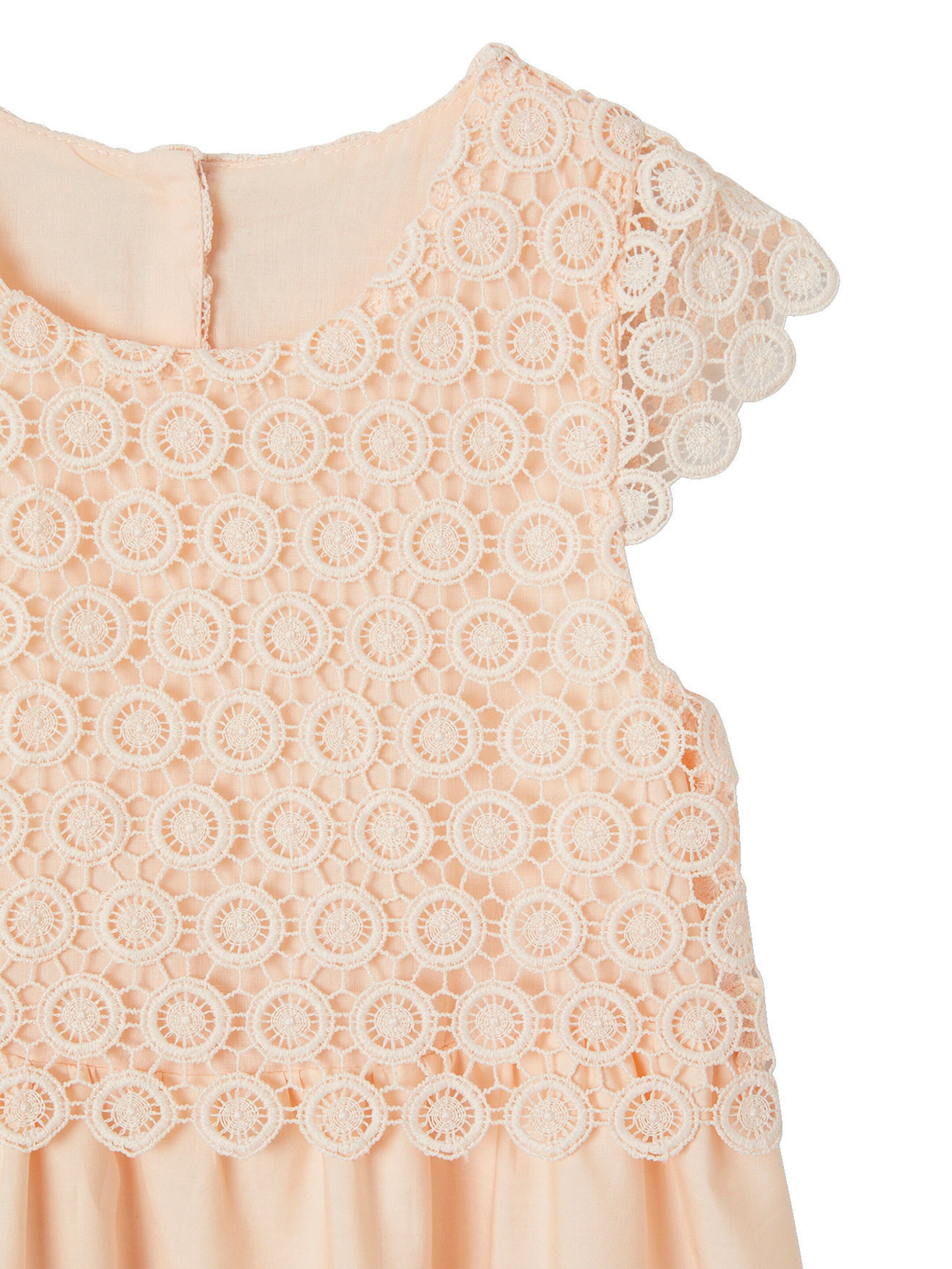 Vertbaudet Festliches Mädchen Kleid mit Makrameespitze rosa nude