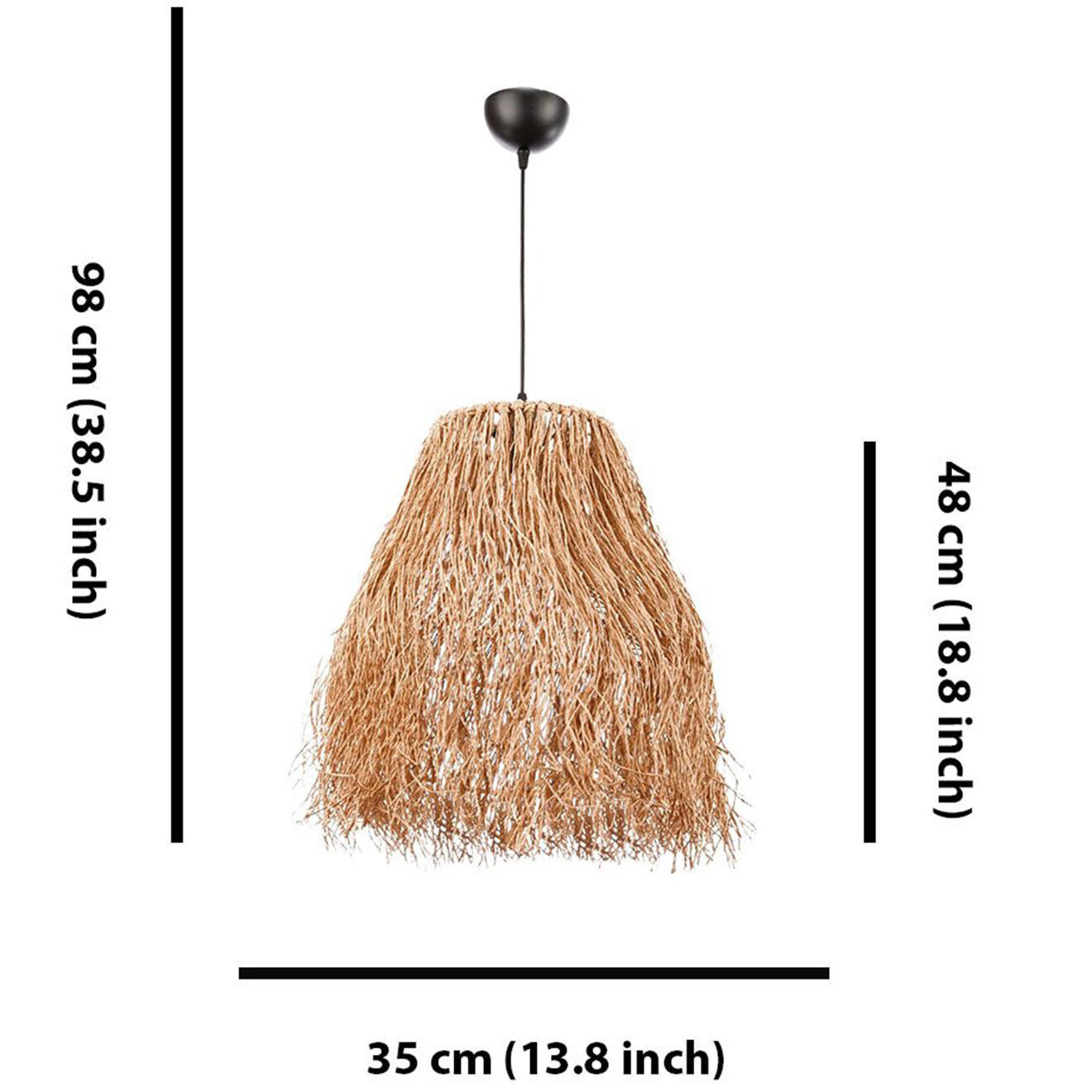 Opviq Suspension Fringe naturel - D.35x18x98 cm