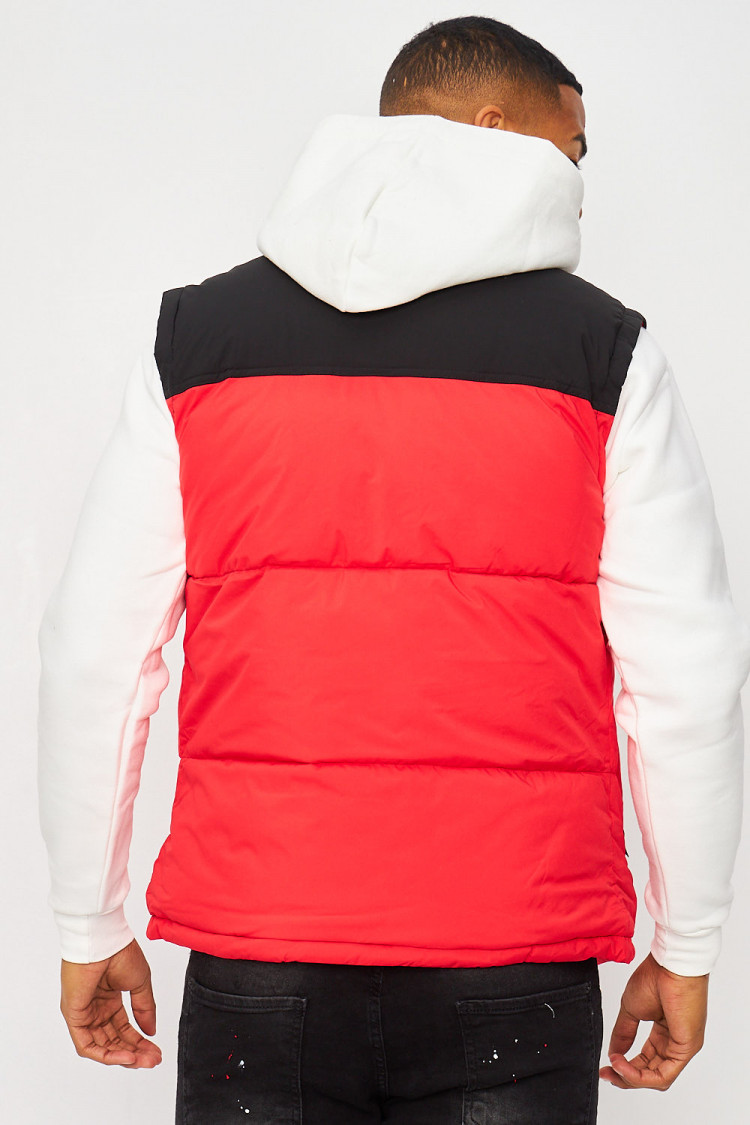 Doudoune sans manches noir/rouge