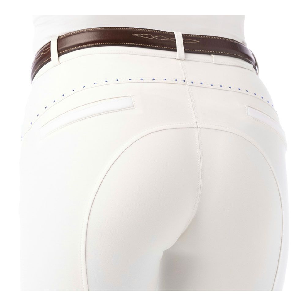Equitheme SAFIR - Pantalon siliconé Femme blanc/bleu