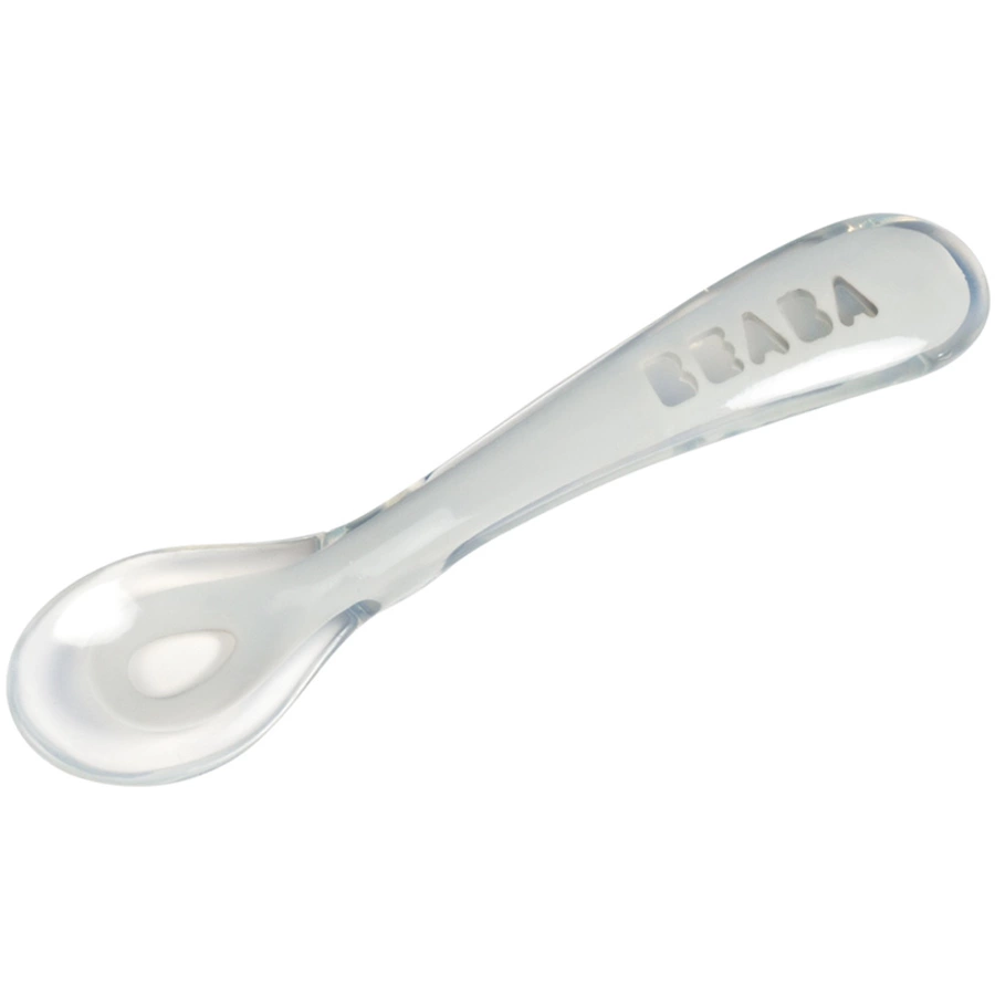 BEABA® Babylöffel aus Silikon 2. Altersstufe grau