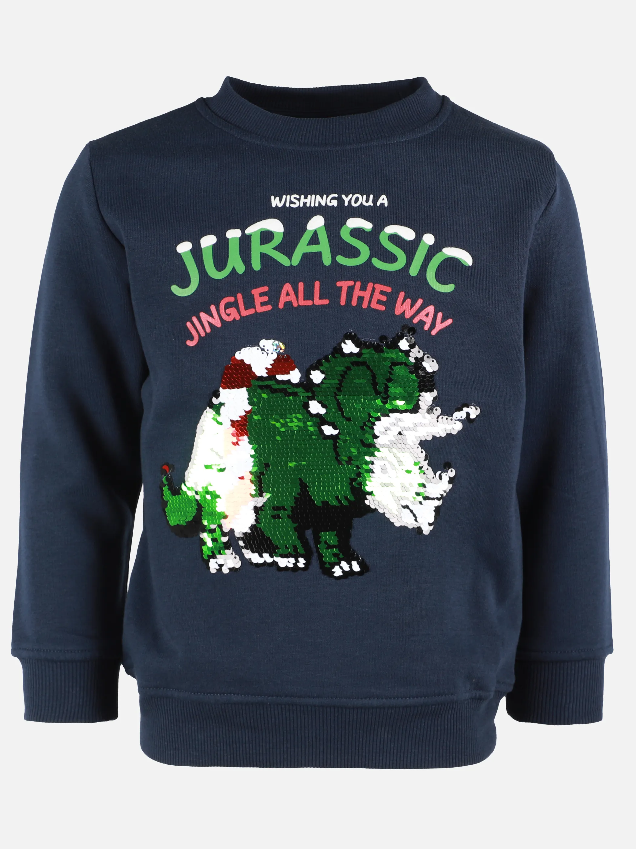 Jungen Weihnachts-Sweatshirt mit Pailletten und Printmotiv