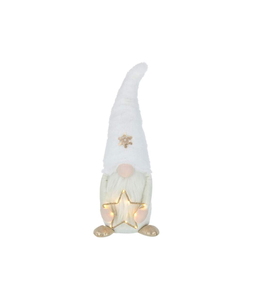 Paris Prix - Statue Déco Lutin étoile Led 59cm Beige