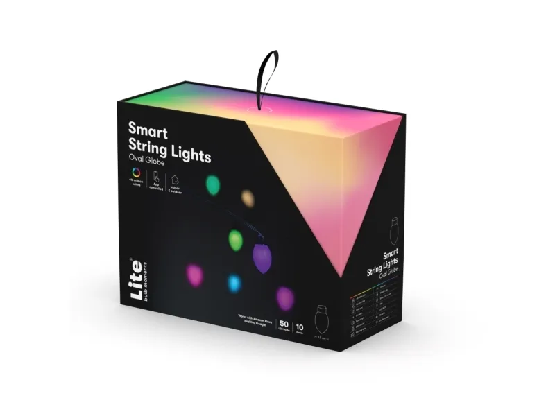 Smart Light Chain Globe Cone - 64 Million Colors and Music Synchronization Multicolor