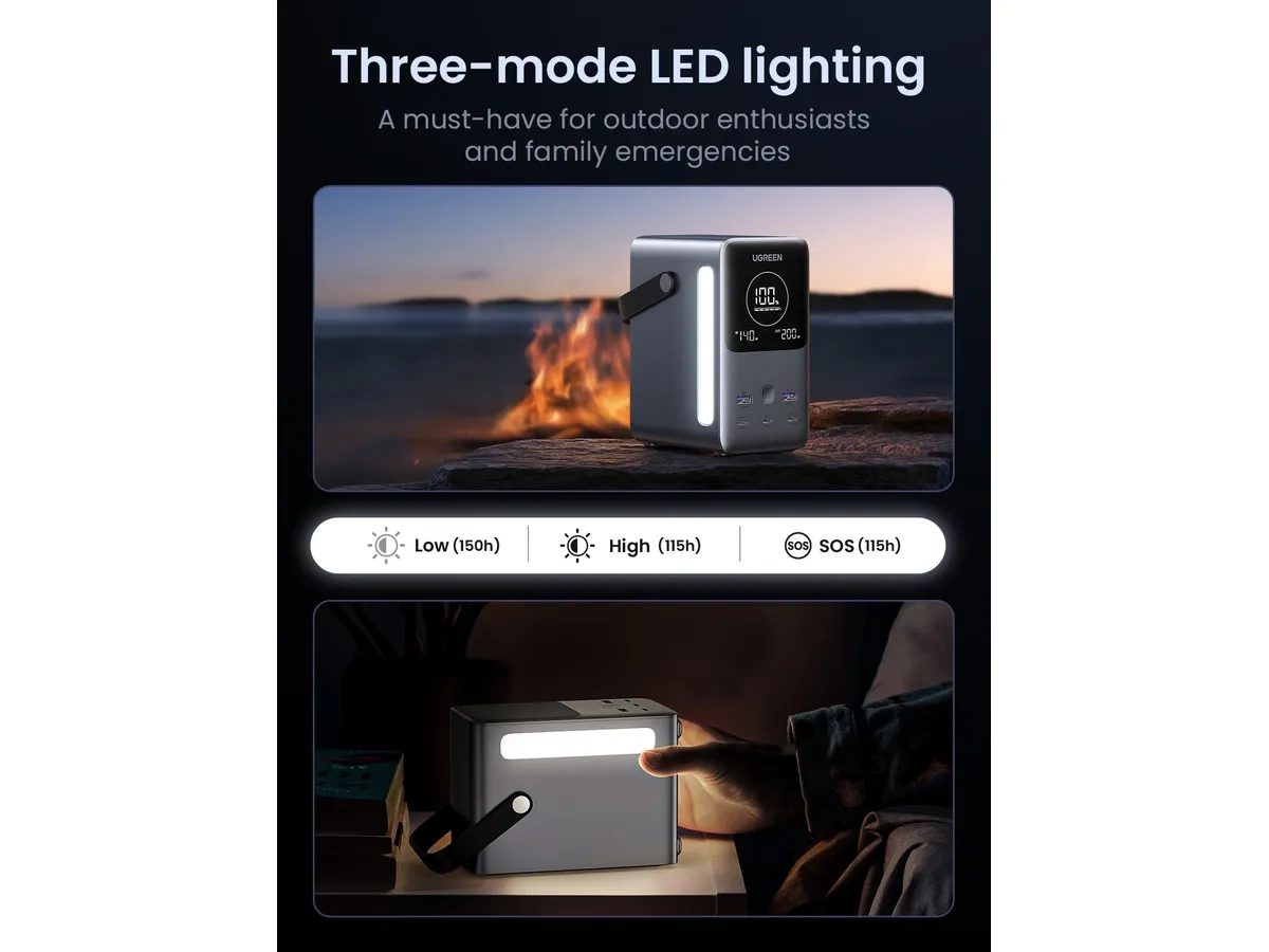 (300W) Nexode 48000mAh Powerbank 3x USB C / 2x USB A Ladegerät Power Delivery (25286) - Grau