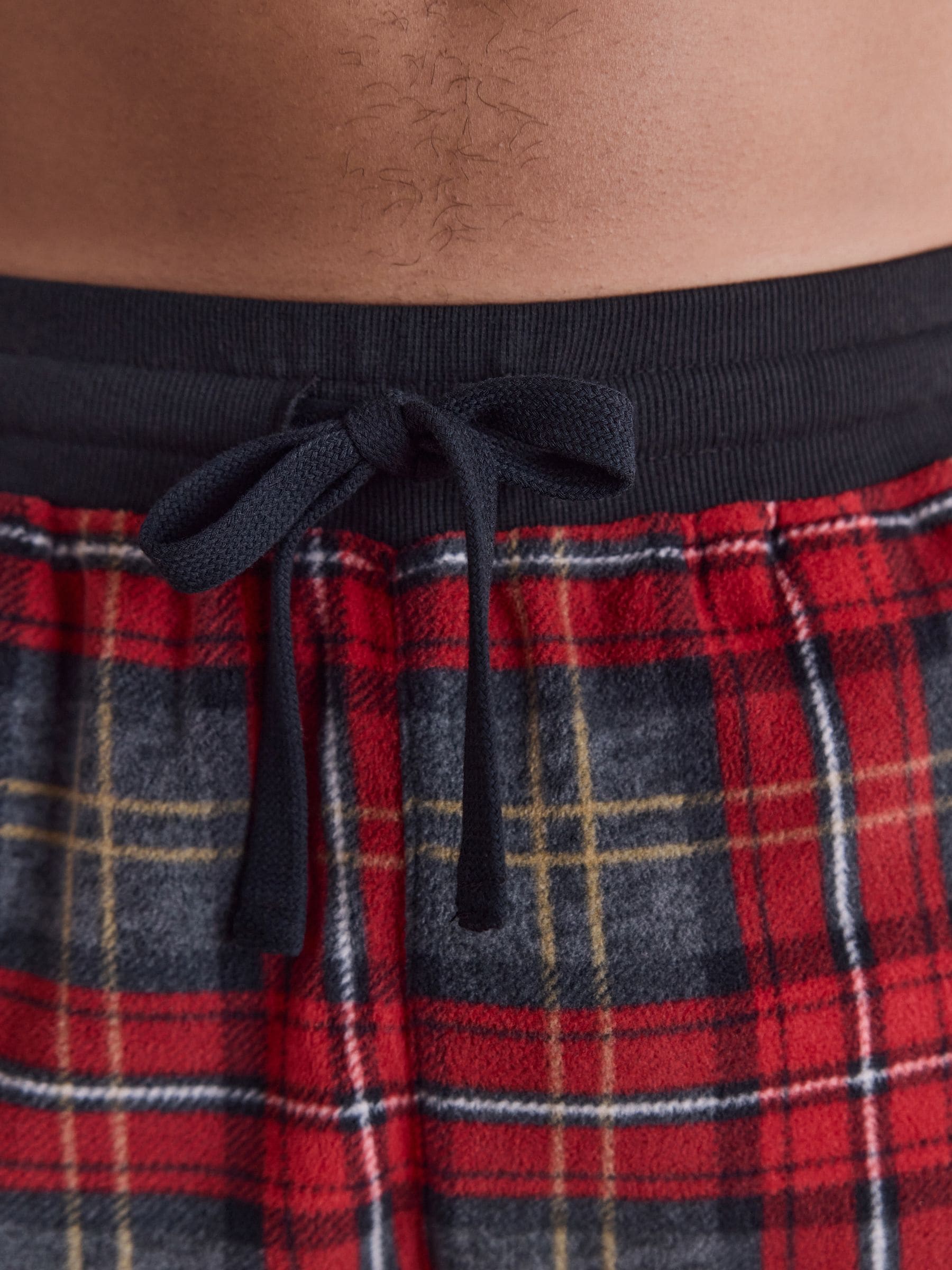 Rood met Schotse ruit - Thermische fleece pyjama's met ruit