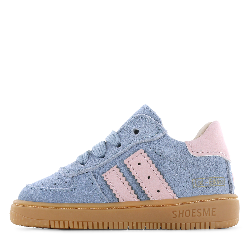 Shoesme blauw-roze suède sneakertje Leer | Meisjes schoenen