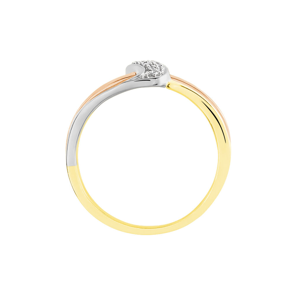 Bague Or Tricolore Dionyse Oxydes De Zirconium