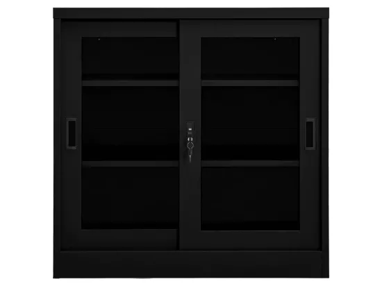 Armoire à portes coulissantes Noir 90x40x90 cm Acier