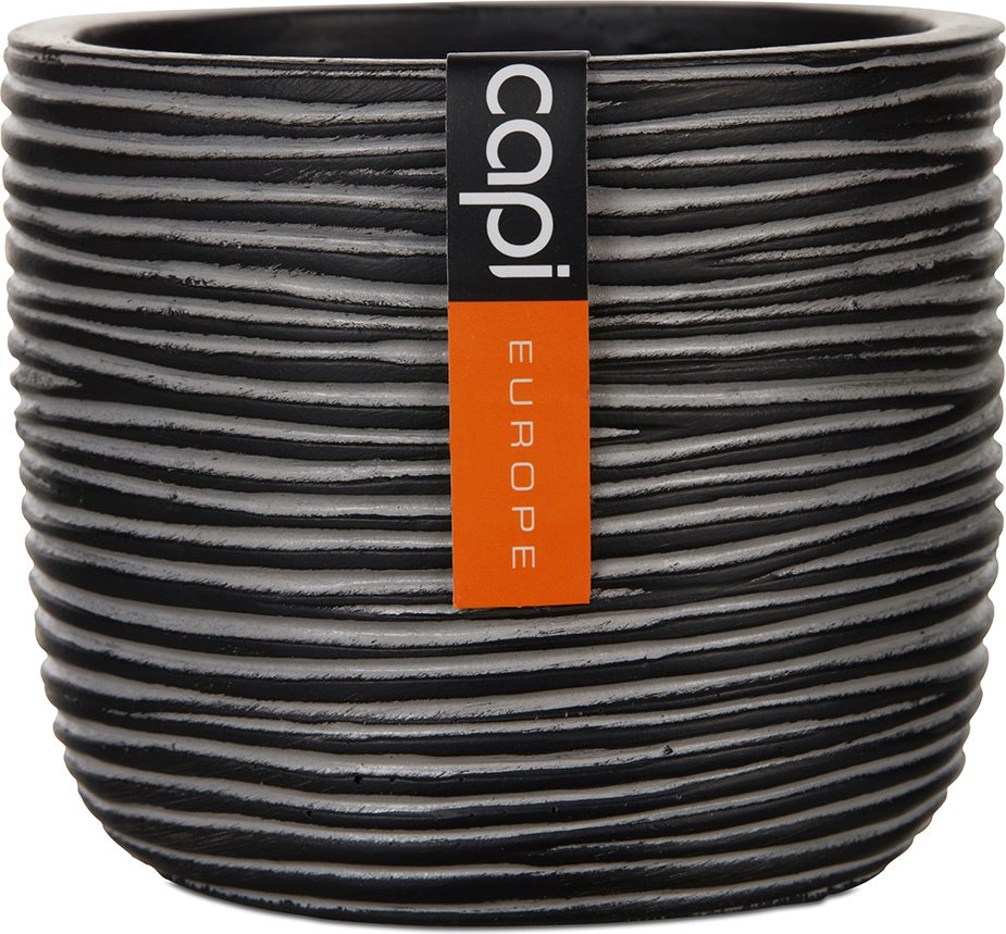 Capi Europe bloempot Nature-Rib zwart D 23,4 H 20,9 cm