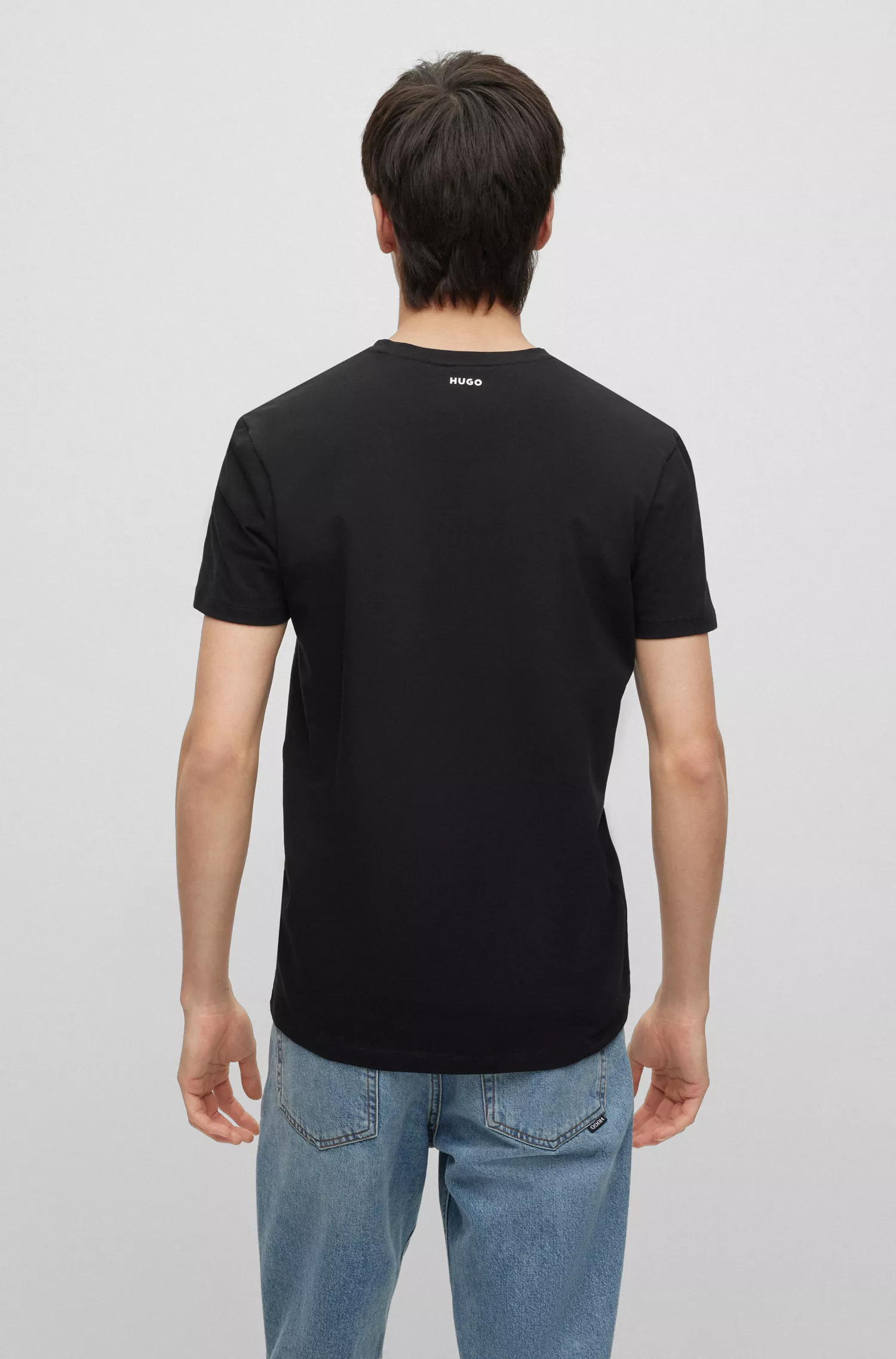 HUGO Vermelho - Pacote com duas camisetas slim fit em algodão elástico.
