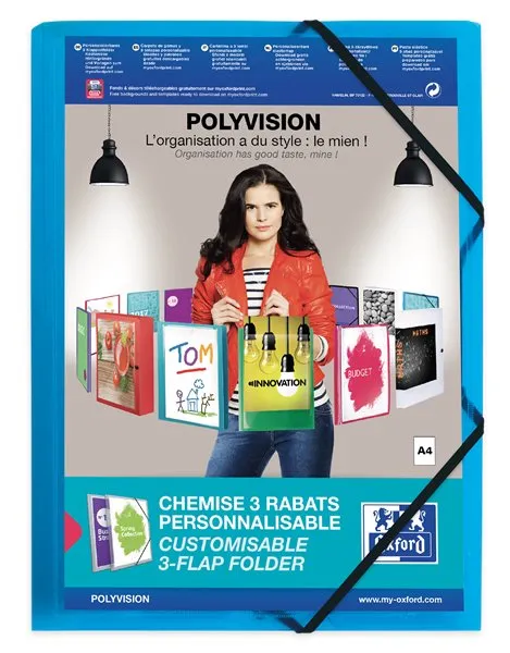 Samlemappe Polyvision, PP, Koboltblå, A4