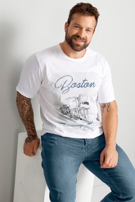 Boston Park T-Shirt, Halbarm, Boston Print, bis 72/74