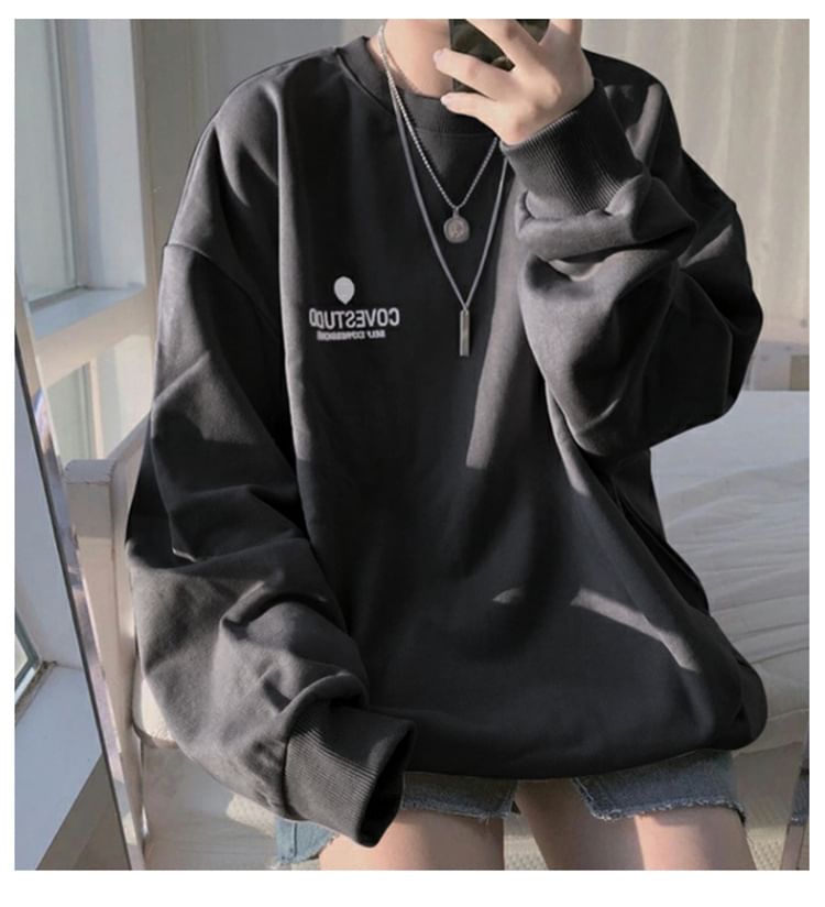 Rosesand - Sweatshirt met lange mouwen en tekstprint, losvallend model