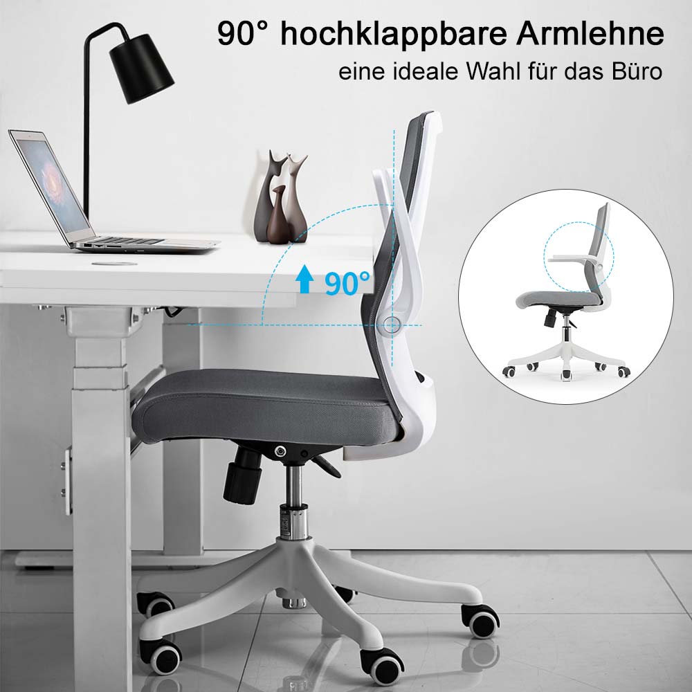 Moderner Bürostuhl MCW-J88, Schreibtischstuhl, ergonomisch atmungsaktiv, Taillenstütze, anhebbare Armlehne ~ schwarz