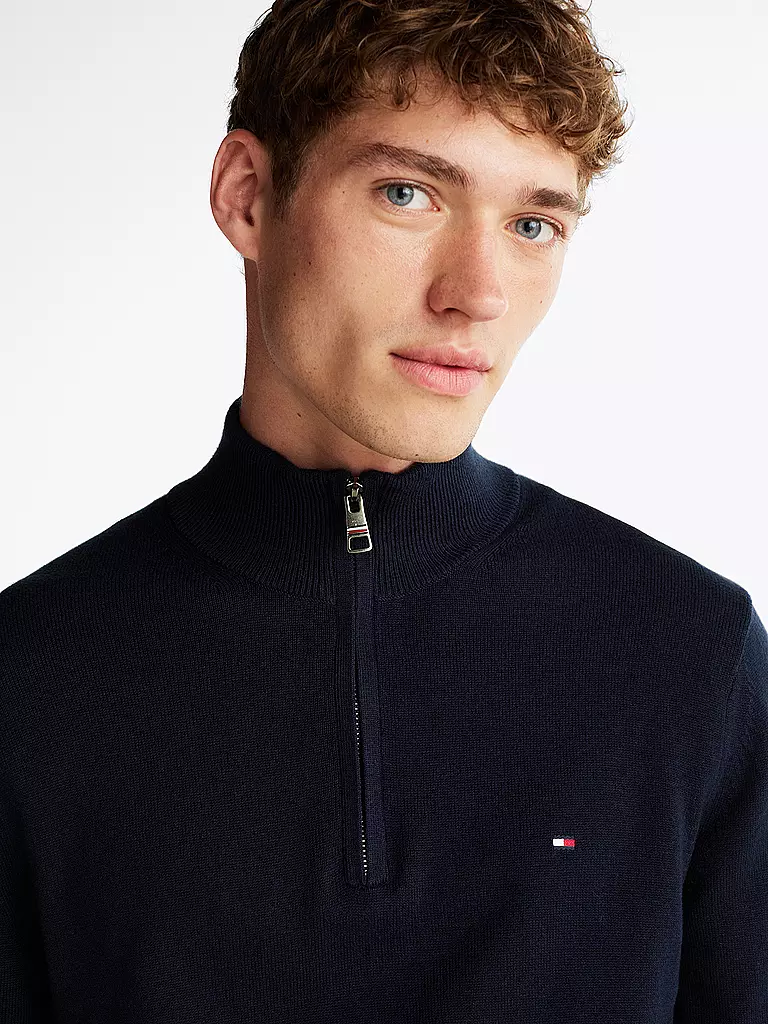 TOMMY HILFIGER Troyer Pullover blau