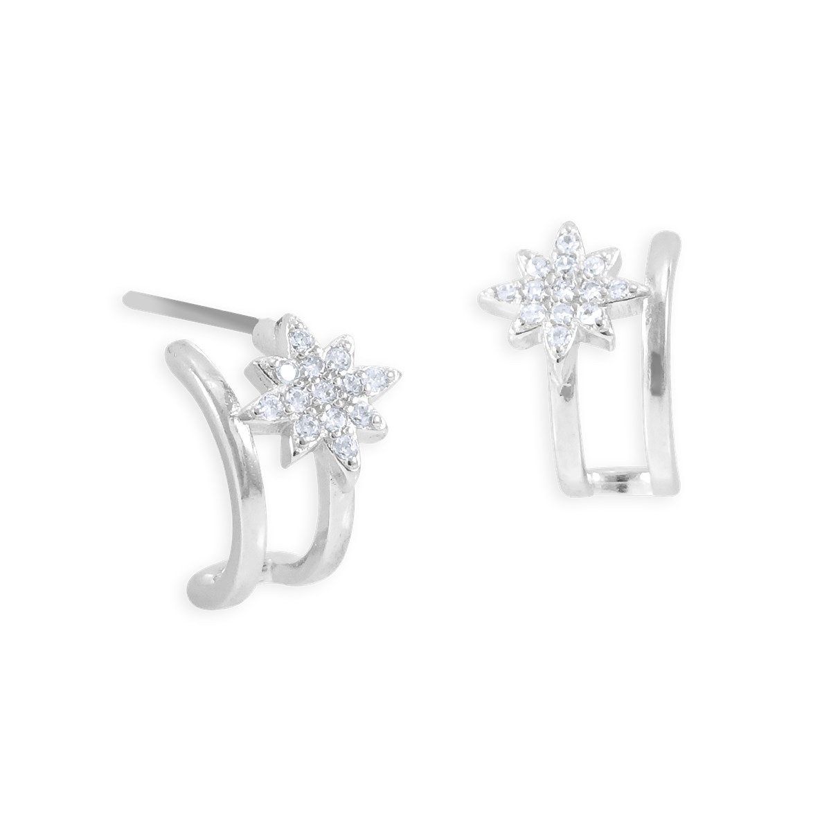 Boucles d'oreilles en argent 925 rhodié avec oxydes de zirconium