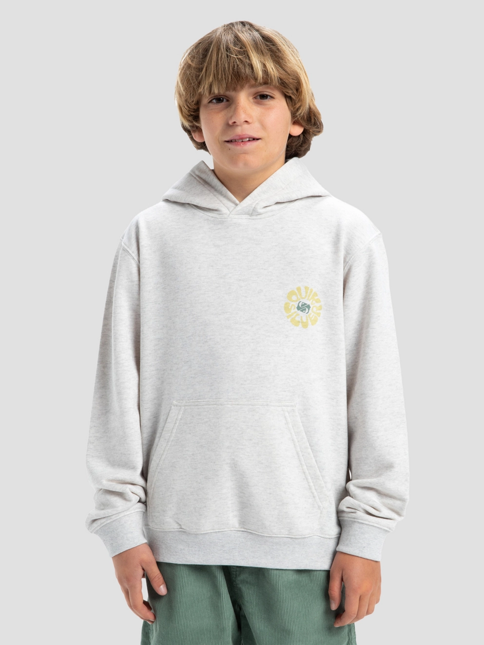 Quiksilver Graphic Kids Hoodie white marble heather