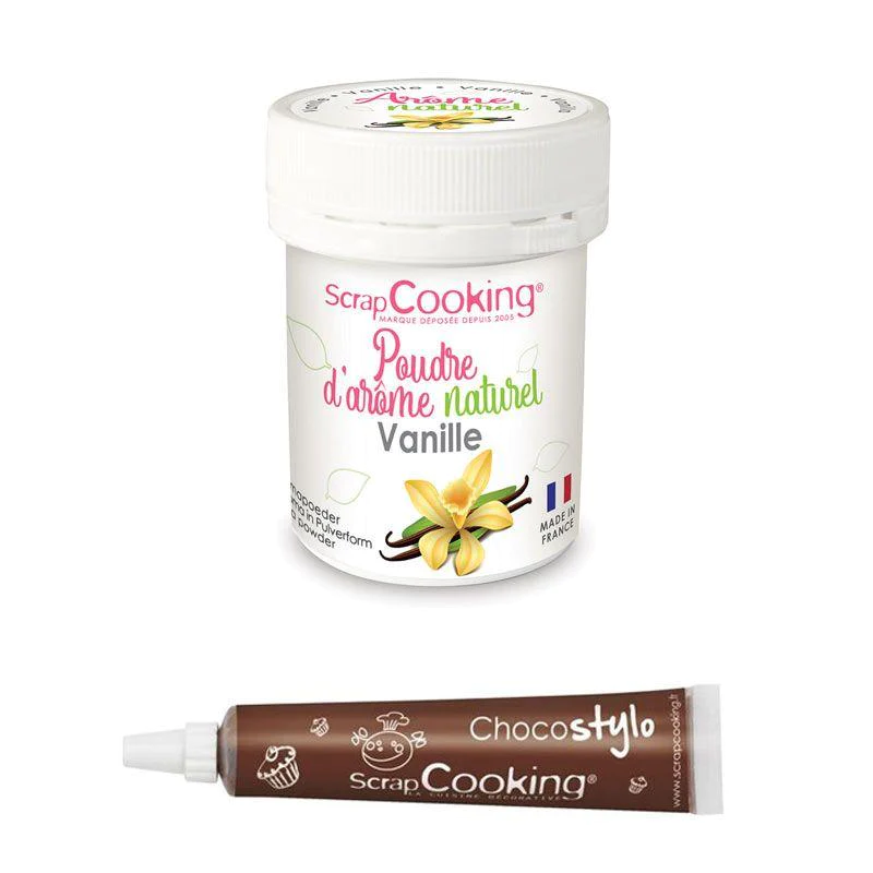 Stylo chocolat + Arôme alimentaire naturel en poudre Vanille bio Scrap