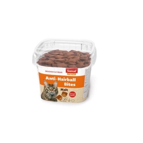 Sanal, um petisco anti-bolas de pelo para gatos.