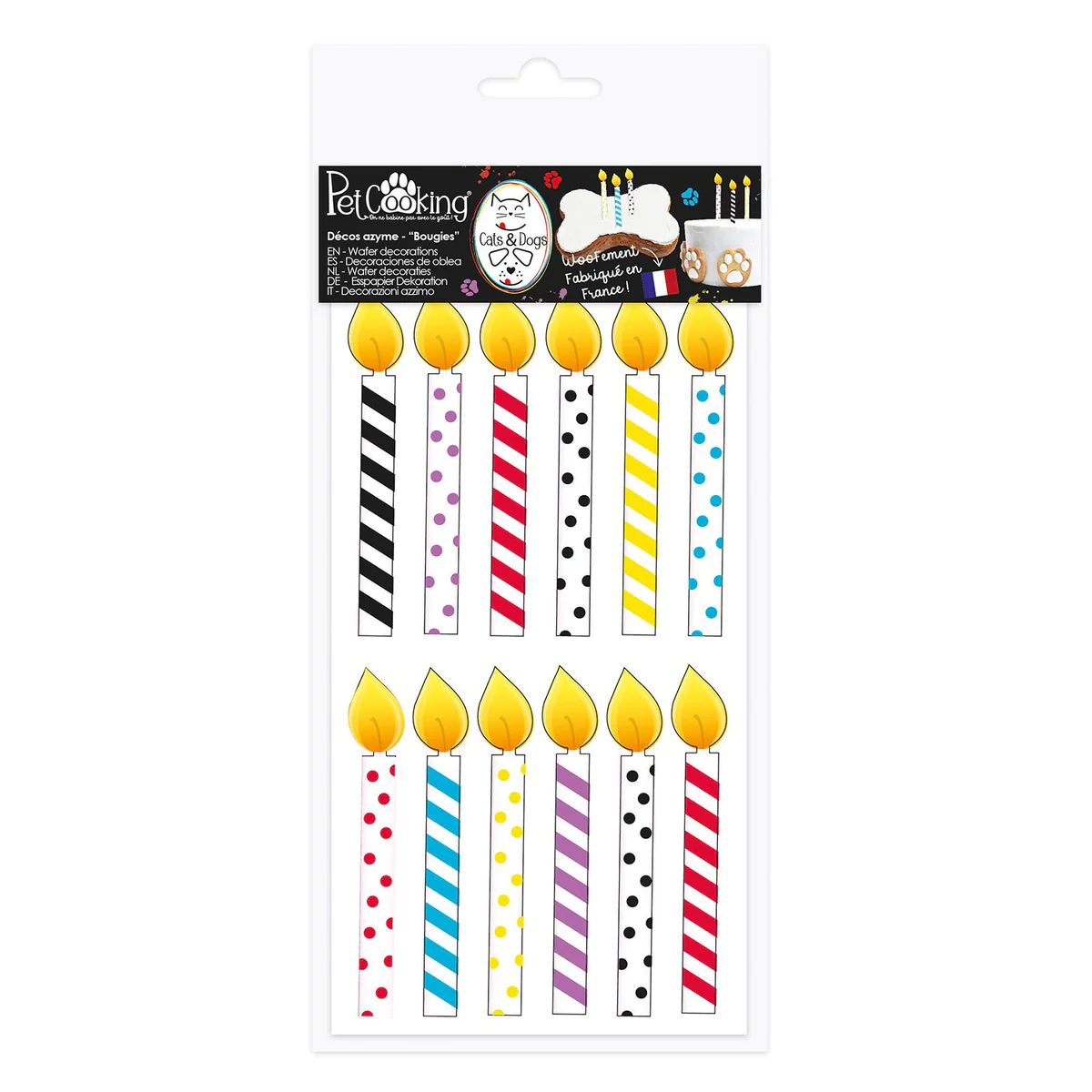 Décors azyme - 12 bougies d'anniversaire Scrapcooking