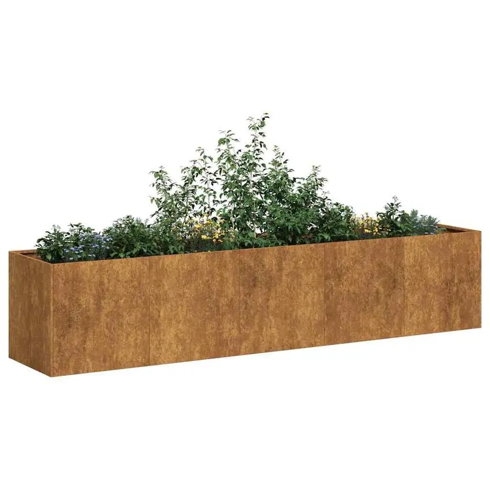 vidaXL - Plantenbak - Bruin - Weervast staal - 200 x 40 x 40 cm