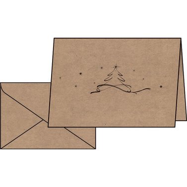 Carte de Noël 'Christmas tree', long (2/3 A4)