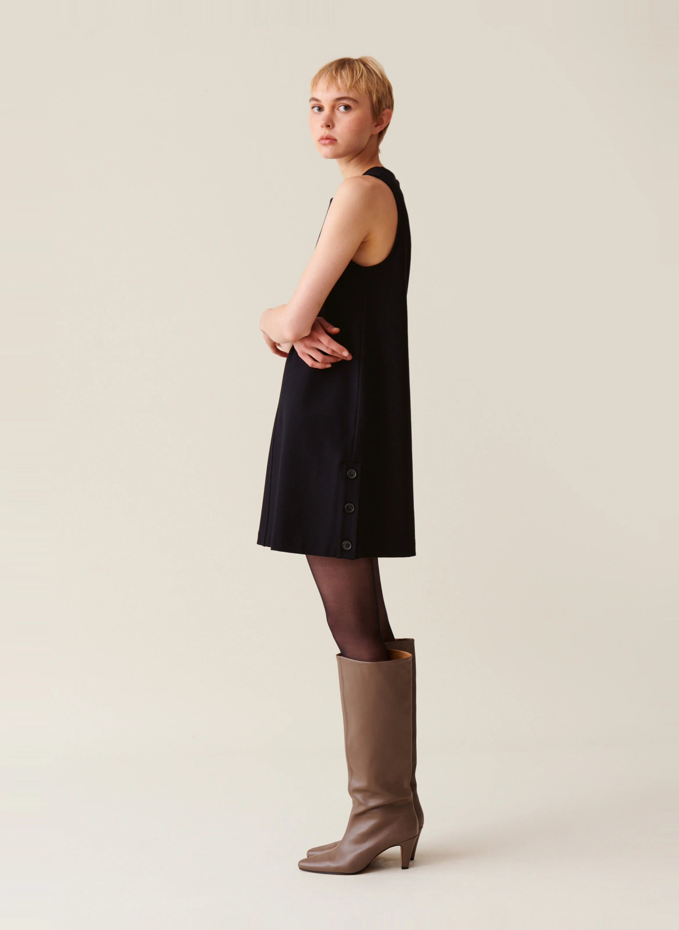 Robe courte sans manches | Bleu