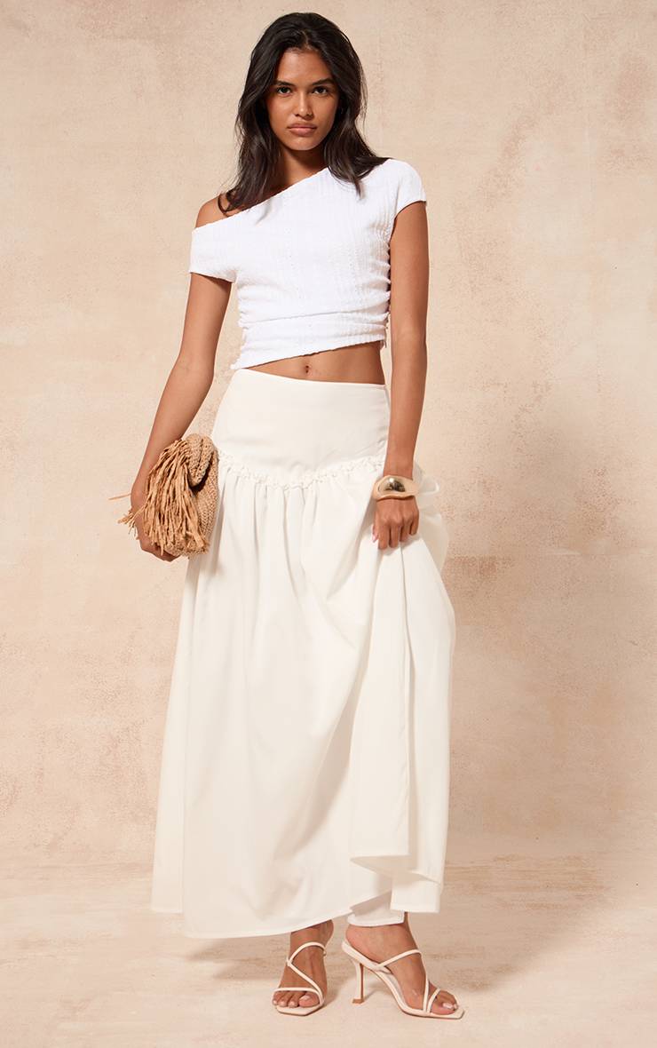Blanc Jupe Maxi À Volume